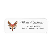  Reindeer Baby Shower Return Address Label (Vorne)
