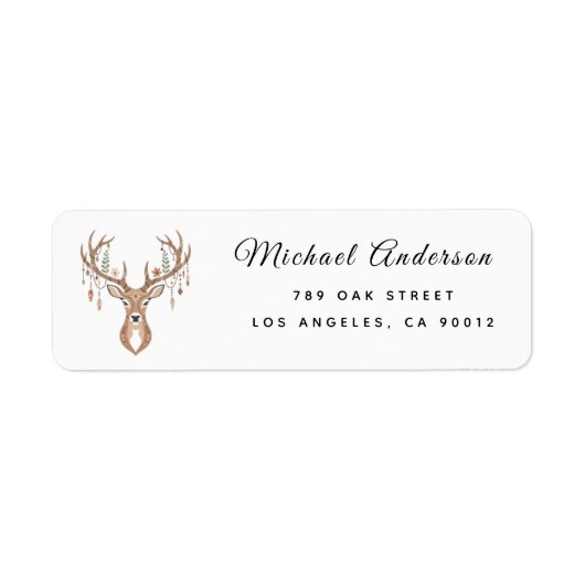 Reindeer Baby Shower Return Address Label (Vorne)