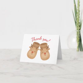 Reindeer Baby Shower Thank You Card Dankeskarte