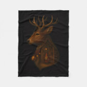 Reindeer Barn Gnome Christmas Fleece Blanket (Vorderseite)