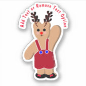 Reindeer Bear Christmas Aufkleber (Vorderseite)