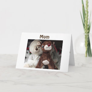 REINDEER/BEAR SAY "MERRY CHRISTMAS MOM" FEIERTAGSKARTE