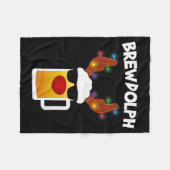 Reindeer Beer Rudolph Brewdolph Funny Christmas Fleecedecke (Vorderseite (Horizontal))