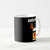 Reindeer Beer Rudolph Brewdolph Funny Christmas Kaffeetasse (VorderseiteRechts)