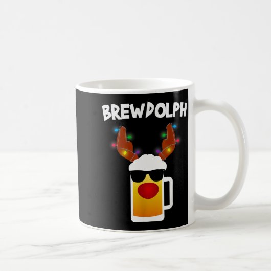 Reindeer Beer Rudolph Brewdolph Funny Christmas Kaffeetasse (Rechts)