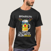 Reindeer Beer Rudolph Brewdolph Funny Christmas Pa T-Shirt (Vorderseite)