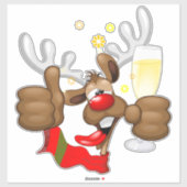 Reindeer Betrunken Funny Christmas Character Aufkleber (Blatt)