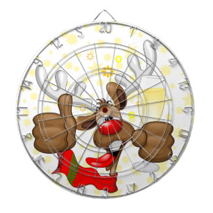 Reindeer Betrunken Funny Christmas Character Dartscheibe