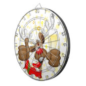 Reindeer Betrunken Funny Christmas Character Dartscheibe (Vorderseite rechts)