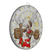 Reindeer Betrunken Funny Christmas Character Dartscheibe (Vorderseite Links)