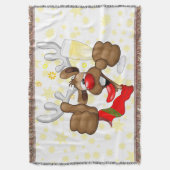 Reindeer Betrunken Funny Christmas Character Decke (Vorderseite Vertikal)