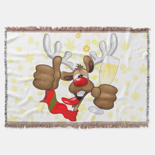 Reindeer Betrunken Funny Christmas Character Decke (Vorderseite)