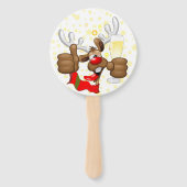 Reindeer Betrunken Funny Christmas Character Fächer (Rückseite)