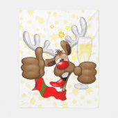 Reindeer Betrunken Funny Christmas Character Fleecedecke (Vorderseite)