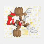 Reindeer Betrunken Funny Christmas Character Fleecedecke (Vorderseite (Horizontal))