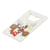 Reindeer Betrunken Funny Christmas Character Geldbeutel Flaschenöffner (Rückseite Schrägansicht)