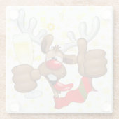 Reindeer Betrunken Funny Christmas Character Glasuntersetzer (Rückseite)