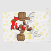 Reindeer Betrunken Funny Christmas Character Golfhandtuch (Horizontal)