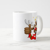 Reindeer Betrunken Funny Christmas Character Jumbo-Tasse (Vorderseite Rechts)