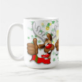 Reindeer Betrunken Funny Christmas Character Kaffeetasse (Links)