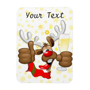 Reindeer Betrunken Funny Christmas Character Magnet
