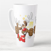 Reindeer Betrunken Funny Christmas Character Milchtasse (Linke Ecke)