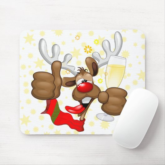 Reindeer Betrunken Funny Christmas Character Mousepad (Mit Mouse)