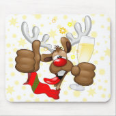 Reindeer Betrunken Funny Christmas Character Mousepad (Vorne)