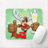 Reindeer Betrunken Funny Christmas Character Mousepad (Mit Mouse)