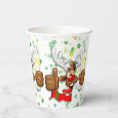 Reindeer Betrunken Funny Christmas Character Pappbecher (Rückseite)