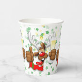 Reindeer Betrunken Funny Christmas Character Pappbecher (Links)