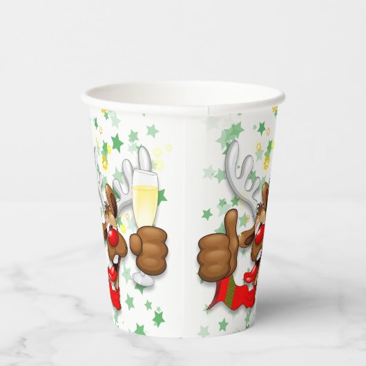Reindeer Betrunken Funny Christmas Character Pappbecher (Rechts)