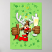 Reindeer Betrunken Funny Christmas Character Poster (Vorne)