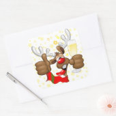 Reindeer Betrunken Funny Christmas Character Quadratischer Aufkleber (Umschlag)