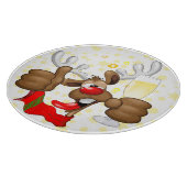 Reindeer Betrunken Funny Christmas Character Schneidebrett (Ecke)