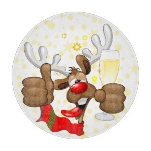 Reindeer Betrunken Funny Christmas Character Schneidebrett