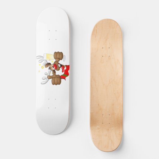 Reindeer Betrunken Funny Christmas Character Skateboard (Vorderseite)