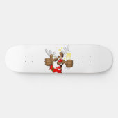 Reindeer Betrunken Funny Christmas Character Skateboard (Horizontal)