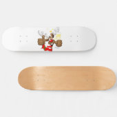 Reindeer Betrunken Funny Christmas Character Skateboard (Horizontal)