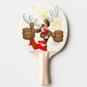 Reindeer Betrunken Funny Christmas Character Tischtennis Schläger