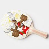 Reindeer Betrunken Funny Christmas Character Tischtennis Schläger (Seitenansicht)