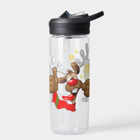 Reindeer Betrunken Funny Christmas Character Trinkflasche (Links)
