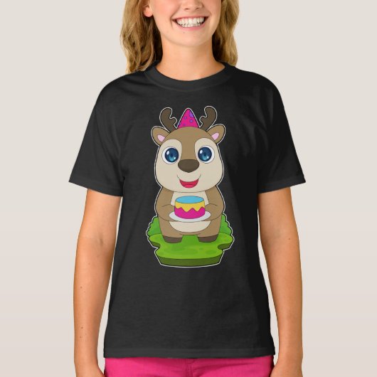 Reindeer Birthday Party hat T-Shirt (Vorderseite)