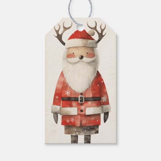 Reindeer Black Santa Geschenkanhänger (Vorderseite)