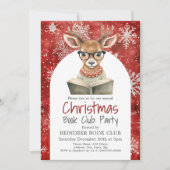 Reindeer Book Club Weihnachten Party Einladung (Vorderseite)