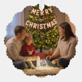 Reindeer Bow Weihnachtsfeier Ornament Karte (Rückseite)