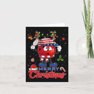 Reindeer Bowling Ball American Flag Weihnachtsbaum Karte