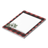 Reindeer Buffalo Kariert Personalisiert | Schwarz- Notizblock (Rotiert)