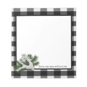 Reindeer Buffalo Kariert Personalisiert | Schwarz- Notizblock (Vorderseite)