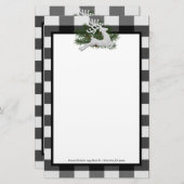 Reindeer Buffalo Kariert Personalisiert Stationery Briefpapier (Vorne/Hinten)